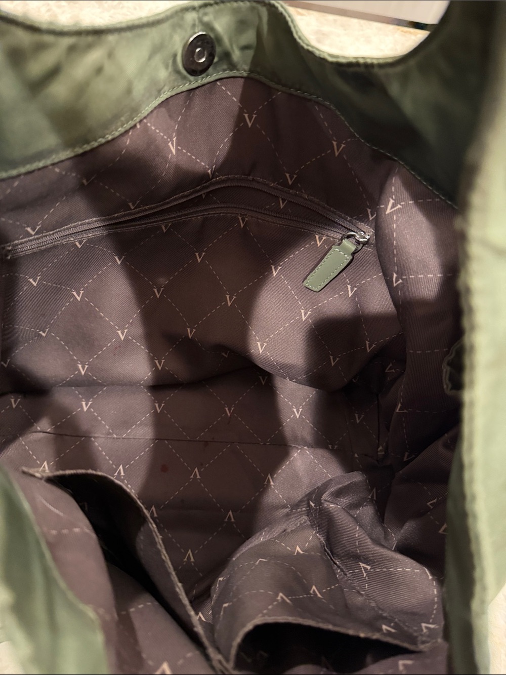 Vince Camuto Olive Green Nylon Hobo Bag - Picture 9 of 12
